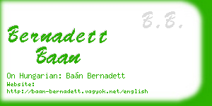 bernadett baan business card